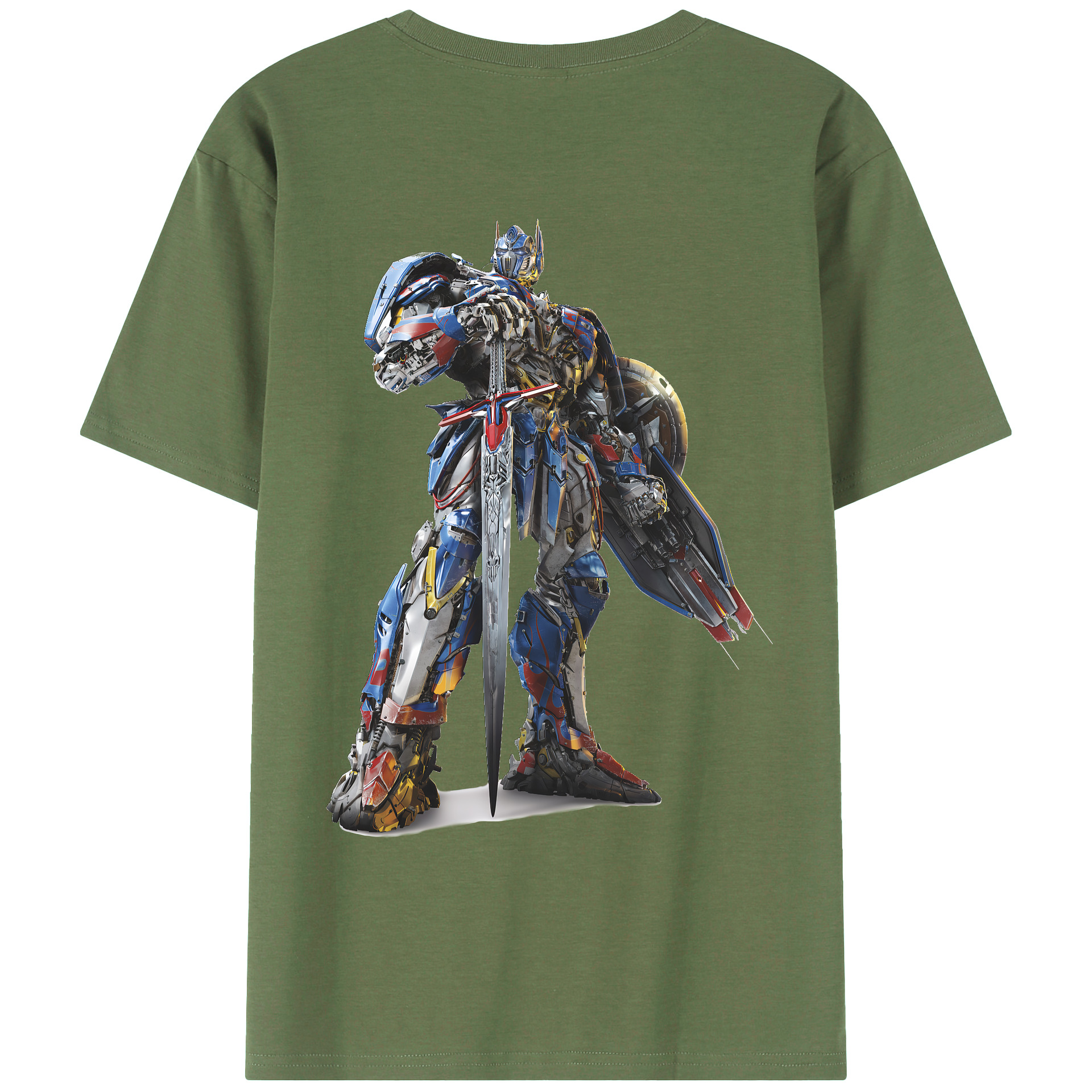 （画像用） Transformers トランスフォーマー 綿100％ メンズ半袖Tシャツ（バックプリント） 通気性